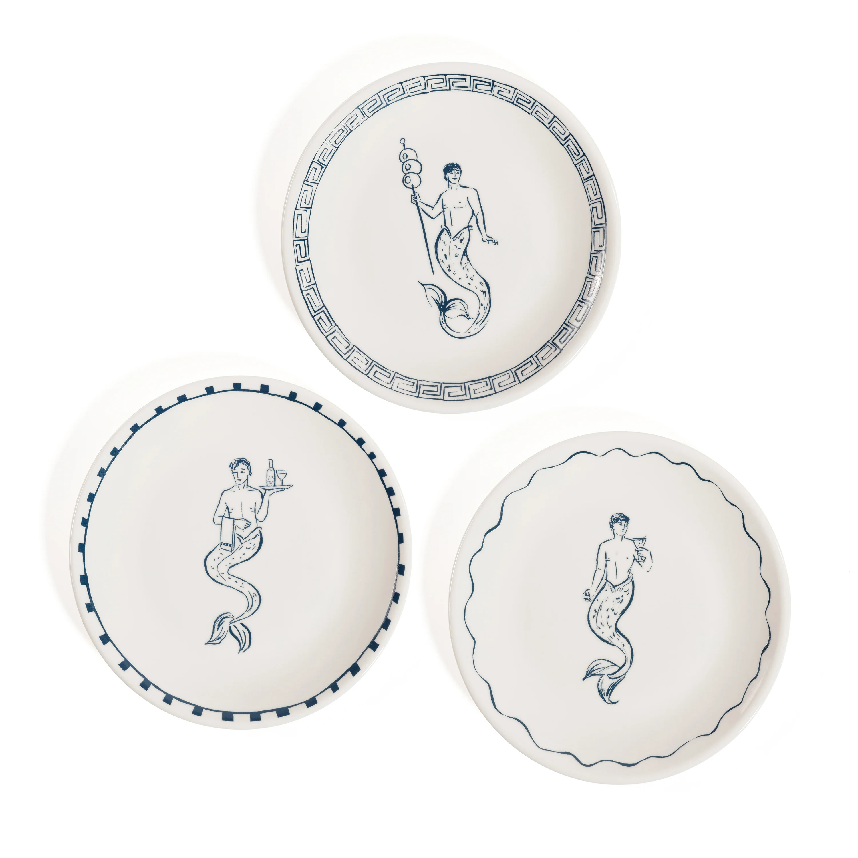 The Salty Merman Bar / Appetizer Plates- 3 Assorted Designs