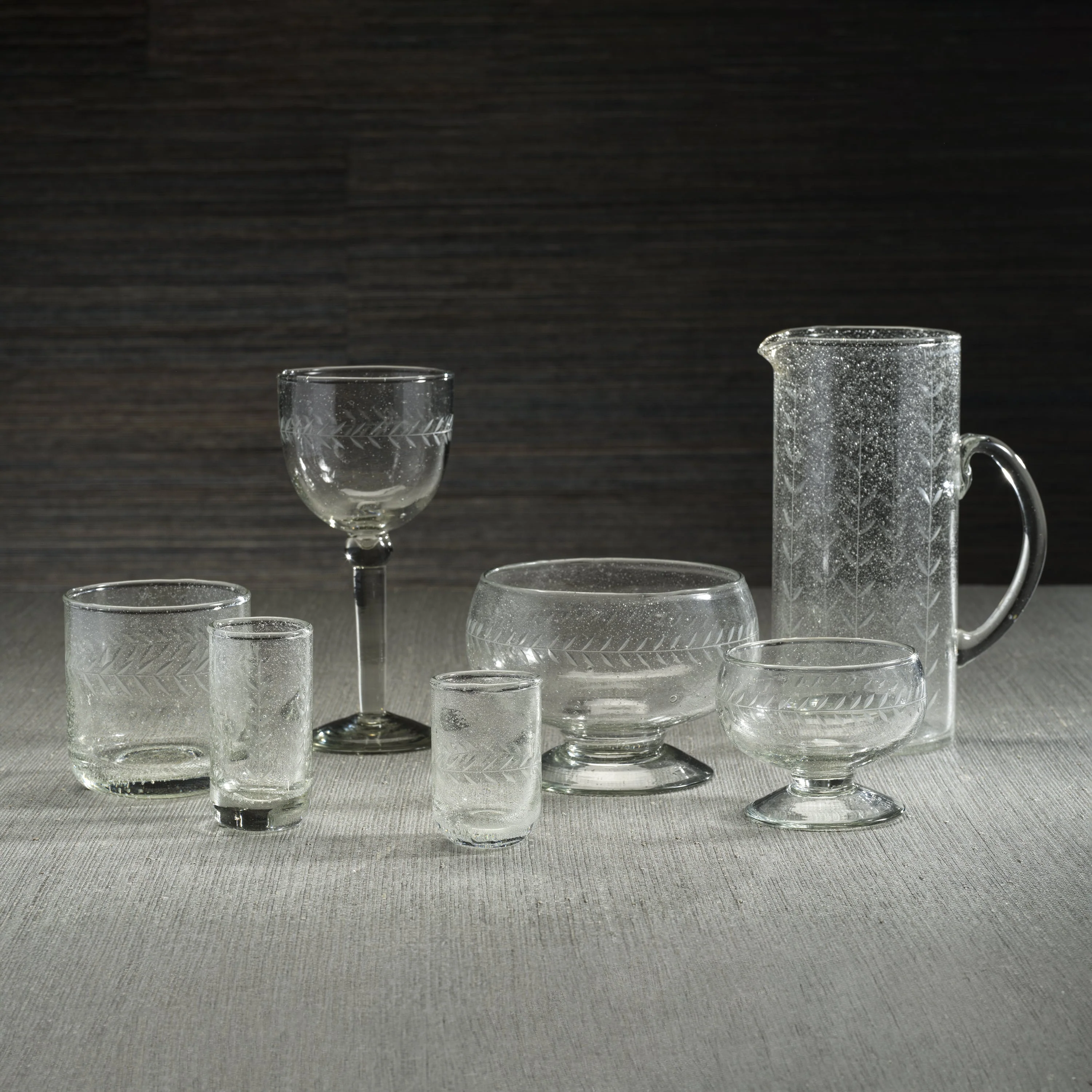 Tuscan Handmade Etched Glass - Pitcher - Image 2