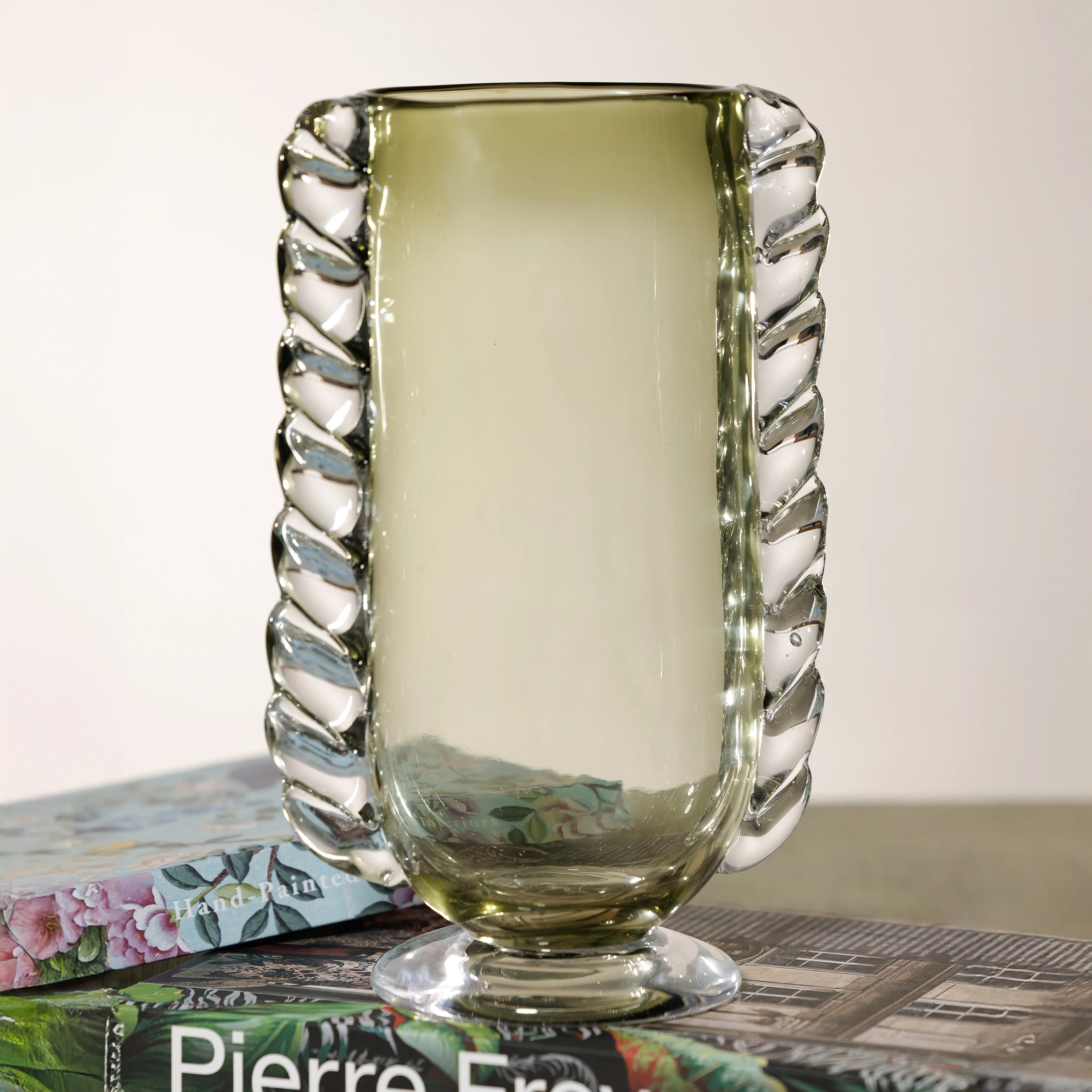 Vintage Braided Glass Vase - Green - Image 2