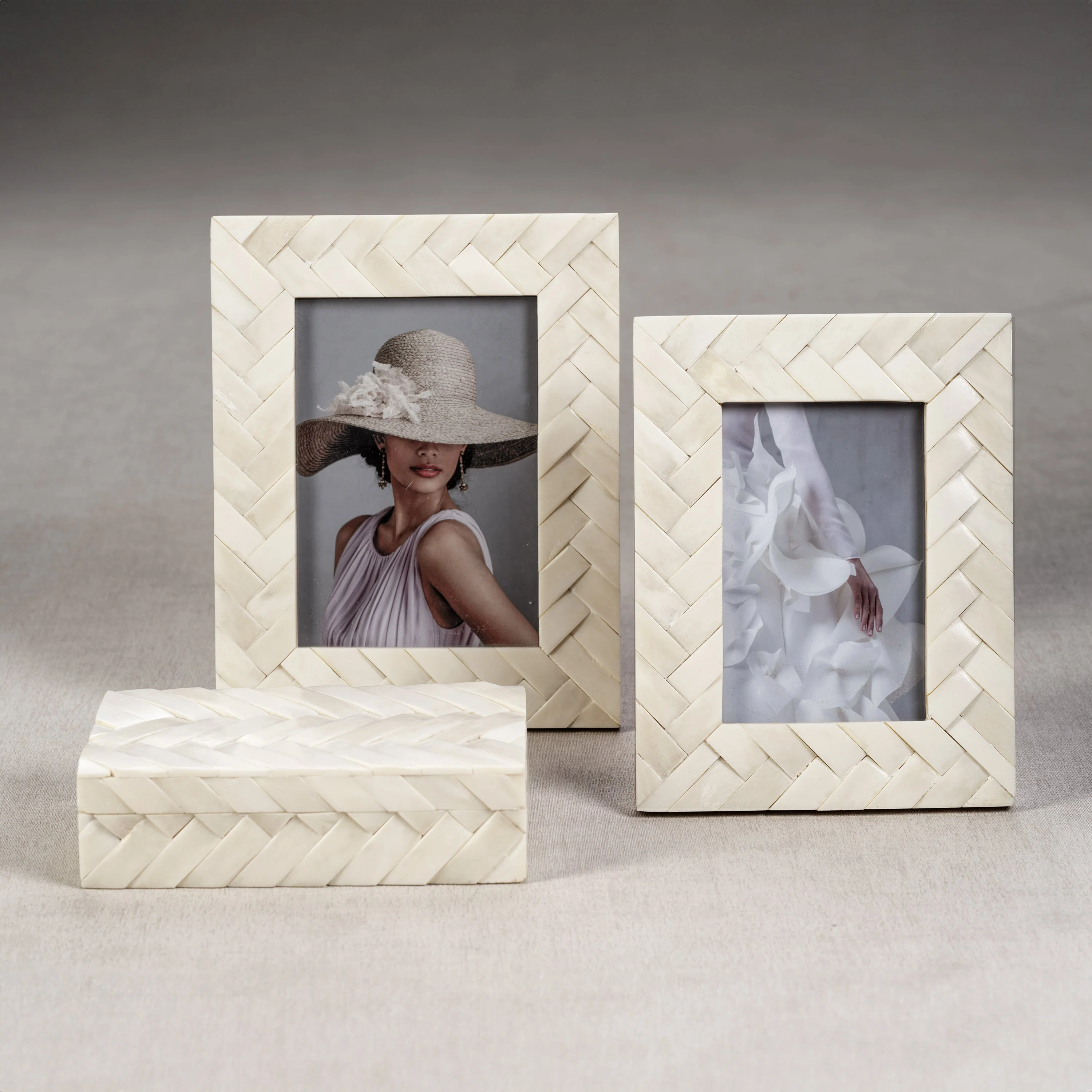 White Bone Braided Box 7.25" x 4.25" x 2" - Image 3