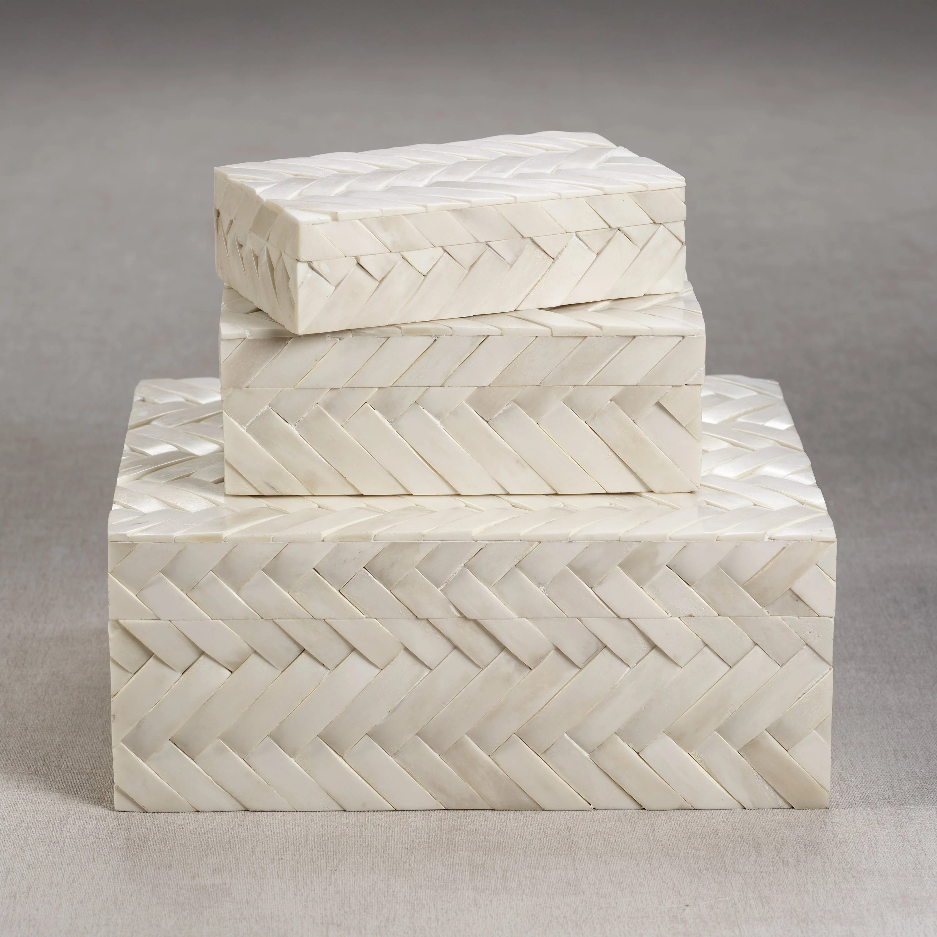 White Bone Braided Box 8.25" x 6.25" x 3" - Image 2