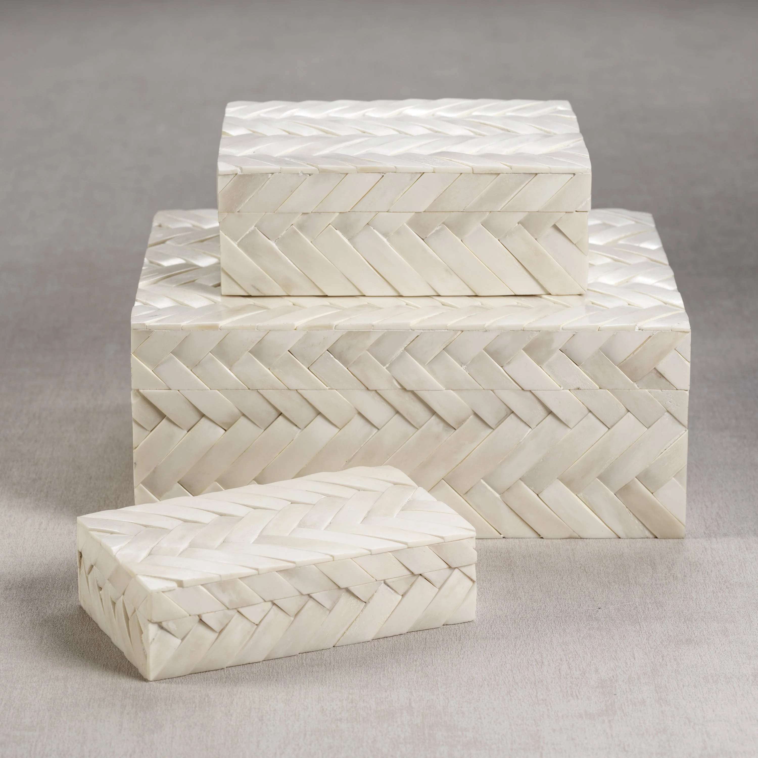 White Bone Braided Box 8.25" x 6.25" x 3" - Image 3